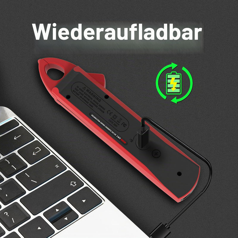 BSIDE UX1 Current Clamp DC AC 1 mA TRMS Mini Ampere Clamp Milliamps for Leak Current Car, Fully Automatic Intelligent Multimeter for Voltage Resistance Capacity Diode Temperature NCV Measuring