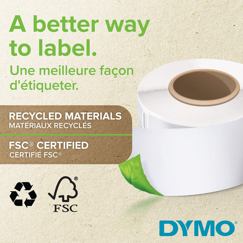 DYMO LW Durable Labels for LabelWriter Label Printers, White Poly, 1” x 2-1/8”, 1 Roll of 160 1" x 2-1/8"