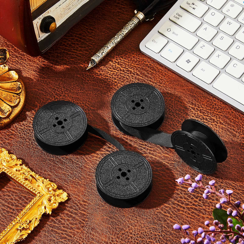 [Australia - AusPower] - 4 Pairs Universal Typewriter Ribbon Twin Spool Typewriter Ribbon Twin Spool Replacement Pack for Most Typewriter (Black) Black 