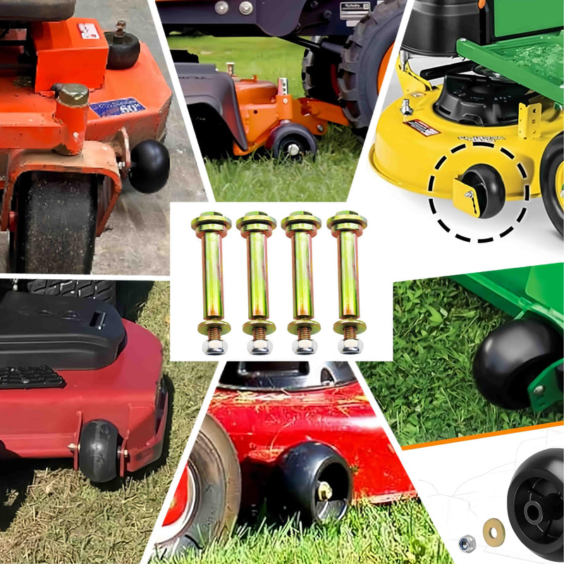 4 Pack Deck Wheel Bolts and locknut kit Compatible with Exmark Lawn mowers 103-3168 103-4051 1-603299 1-603602 PL7540 225-205,More 5/8" bore Wheel 4Pack 5/8"x 4-1/5"