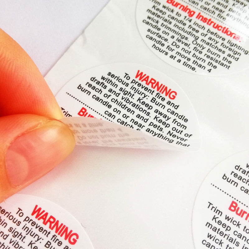 Candle Warning Labels 1.5 inch Candle Jar Container Stickers Candle Making Stickers Warning 500 Pcs Per Roll Waterproof Candle Safety Labels Sticker Decal for Soy Wax Candle Jars,Tins and Votives - NewNest Australia