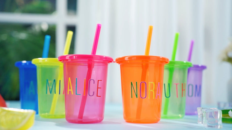 Nuanchu 24 Pcs Cups with Lids and Straws Reusable Tumbler Cups with Self Stickers Plastic Water Bottle Iced Coffee Travel Mug Adults Plastic for Party (Bright Colors) Bright Colors