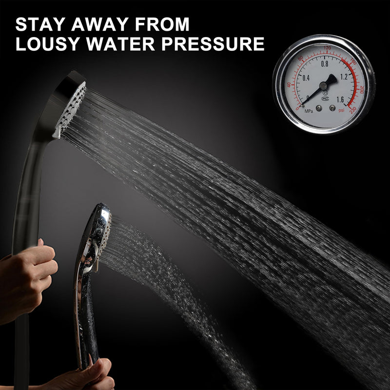 YOO.MEE High Pressure Handheld Shower Head with Powerful Shower Spray against Low Pressure Water Supply Pipeline, Multi-functions, with Luxury Shower Hose, Bracket, Dark Oil Rubbed Bronze