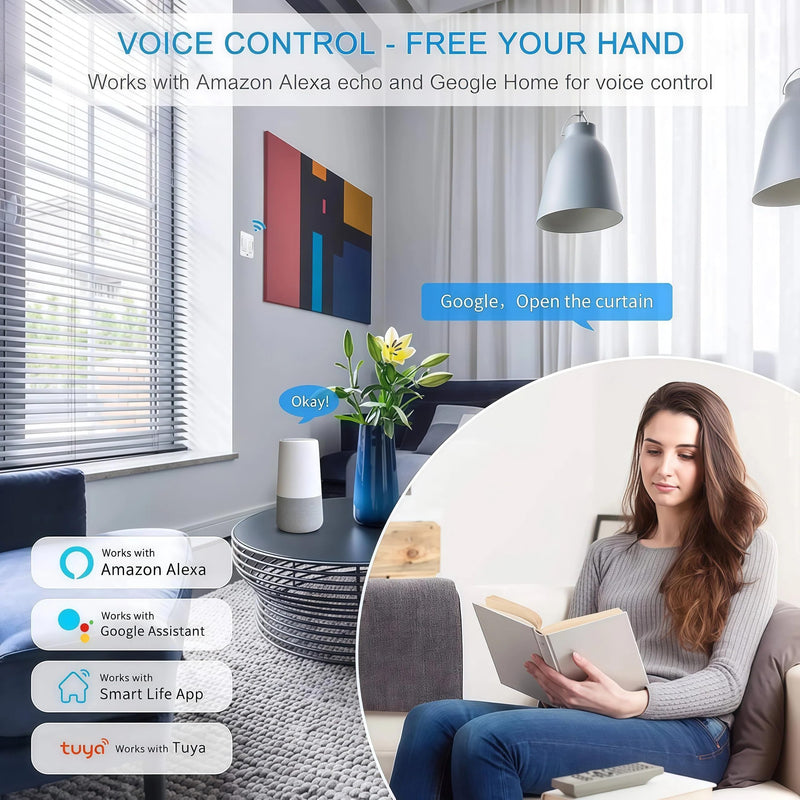 WiFi Linear Actuator Module, Motor Controller with Tuya Smart Life App, Alexa Voice Control, RF433 Remote, Forward Reverse Switch & WiFi Timer Switch for Automation (AC 85V-220V)