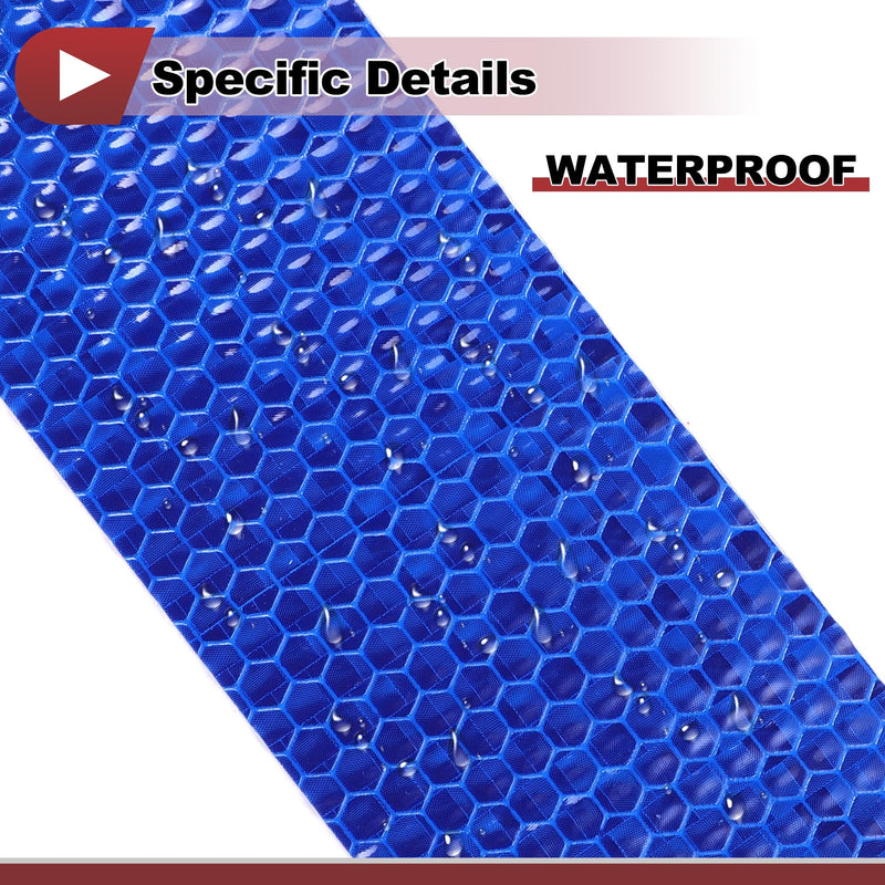 1 Pcs Safety Warning Reflective Tape Increased Visibility Reflective Strips 9.84ft x 1.97" Blue PVC