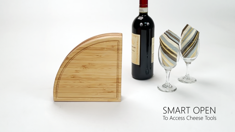 Picnic at Ascot Patented Personalized Monogrammed Engraved Bamboo Cheese/Charcuterie Board with Cheese Knives- Designed & Quality Checked in the USA Letter - D