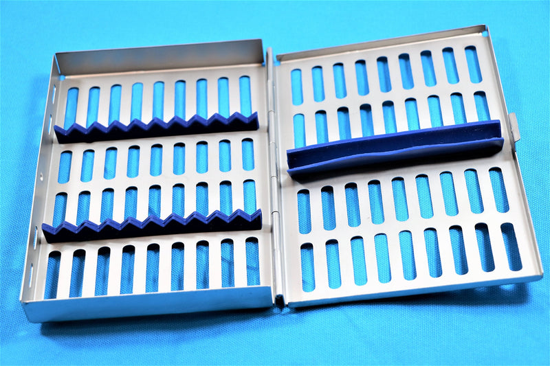 [Australia - AusPower] - German Steel Dental Autoclave Sterilization Cassette Rack Box Tray for 10 Instruments 