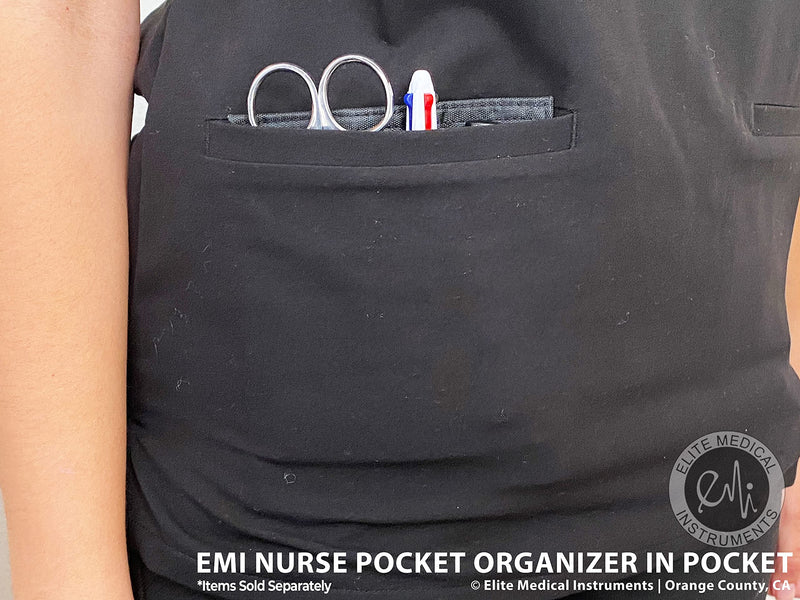 [Australia - AusPower] - Elite Medical Instruments EAO-314-B EMI Nylon 5 Pocket Nurse Scrub Organizer, Black 