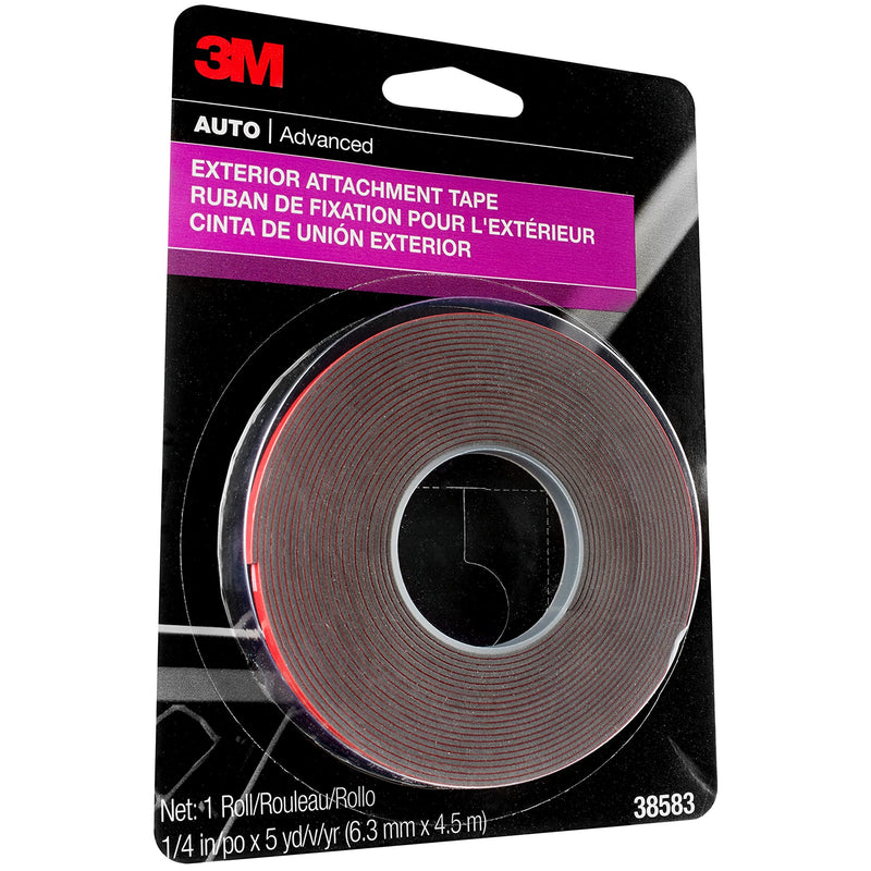 3M Exterior Attachment Tape, 38583, 1/4 IN X 15 ft 1/4 in. x 15 ft.
