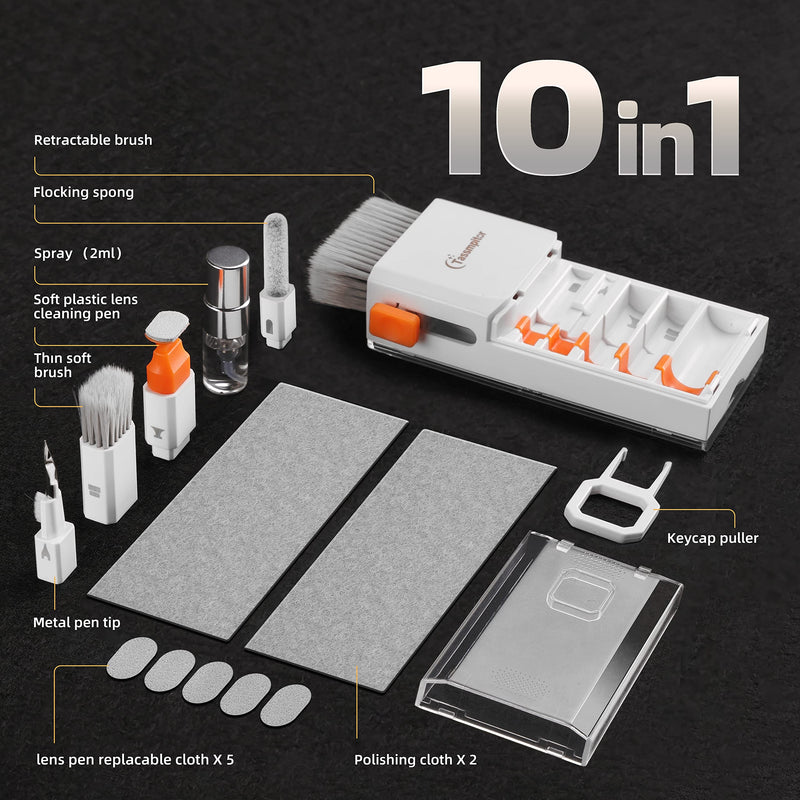 [Australia - AusPower] - Laptop Cleaning Kit Keyboard Cleaner, Keyboard Cleaning Kit Electronics Cleaning Tool for MacBook iPad Phone iPhone Pro, Brush Tool for Tablet, Computer, PC, TV Camera Lens Computer Vacuum Keyboard Bright White 