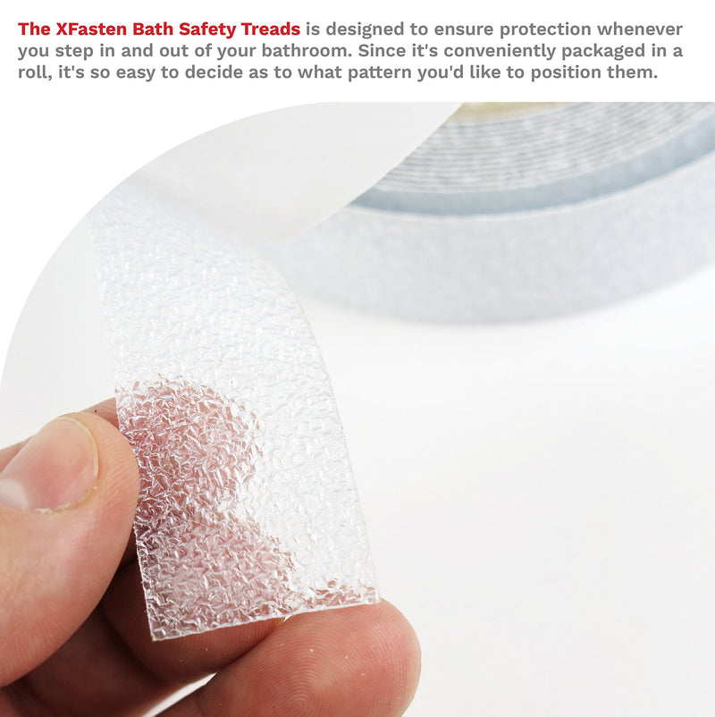 [Australia - AusPower] - XFasten Clear Anti Slip Tape for Bathtubs, 1-Inch x 15-Foot Non Skid Grip Tape for Tubs and Showers, Waterproof Traction Tape, Stair Grips Non Slip 