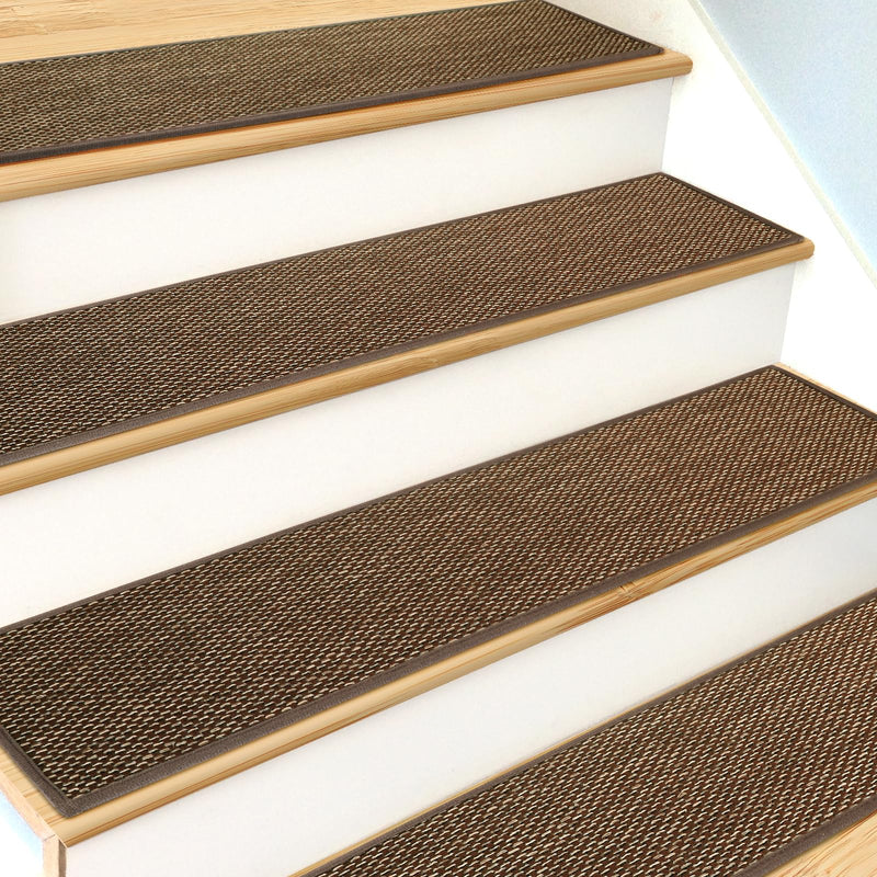 SMILOOL Stair Treads Non Slip for Wooden Steps Indoor 9" x 30" 4 Pack Extra Wide Stair Tread Carpet Stairs Runner, Step Pads with Reusable Adhesive for Dogs Kids Elders, Machine Washable, Brown 9 x 30 inch