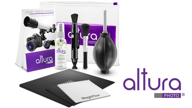 Altura Photo Camera Cleaning Kit, All-Natural Lens Cleaner, DSLR Mirrorless w/ 2oz. All Natural Cleaning Solution