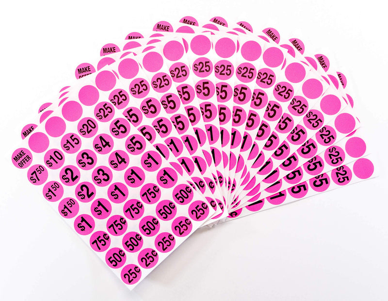 Sunburst Systems 7030 Pre-Priced Garage Sale Stickers (Labels),600 Count, Pink 600 Ct. - NewNest Australia
