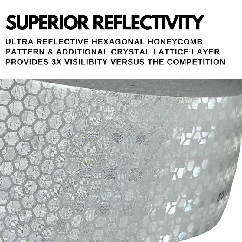 All Star White DOT-C2 Reflective Tape Conspiciuity Tape - Commercial ROLL, HIGH Intensity, Strong Adhesive- 2" inch x 150' FEET - Automobile Car Truck Boat Trailer Semi (White)