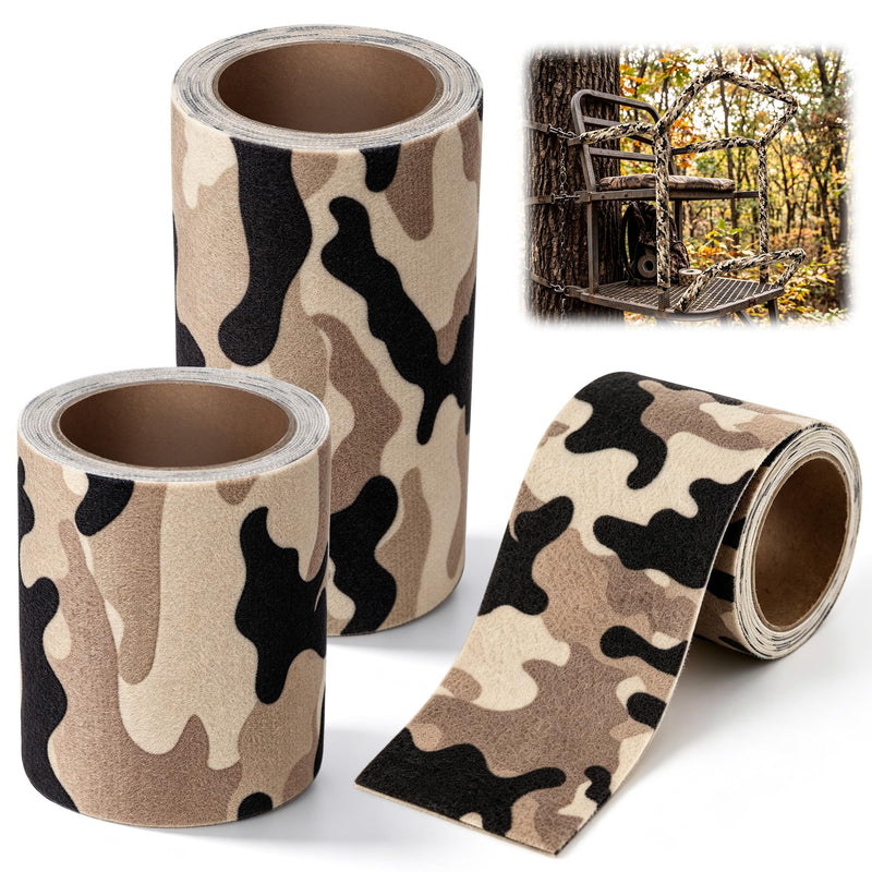 Saillong Camo Silencing Tape for Hunting Gear, Self Adhesive Camouflage Wrap, Protective Fabric Tape for Metal Rifle & Hunting Accessories, 3 Rolls Assorted Sizes (2.125" x 60", 2.5" x 60", 4" x 72")