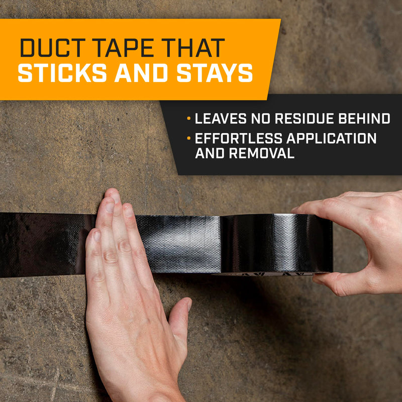 Lockport Duct Tape Heavy Duty Waterproof,20 Yards x 2 Inch,Strong Adhesive Roll for Indoor & Outdoor Repair,No Residue,Tear by Hand - Duct Tape Bulk Value (Black, 1 Pack) Black