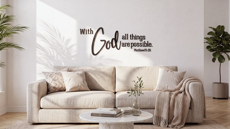 AceOrbit Bible Verse Wall Art 3D Wooden Letters Scripture Sign God