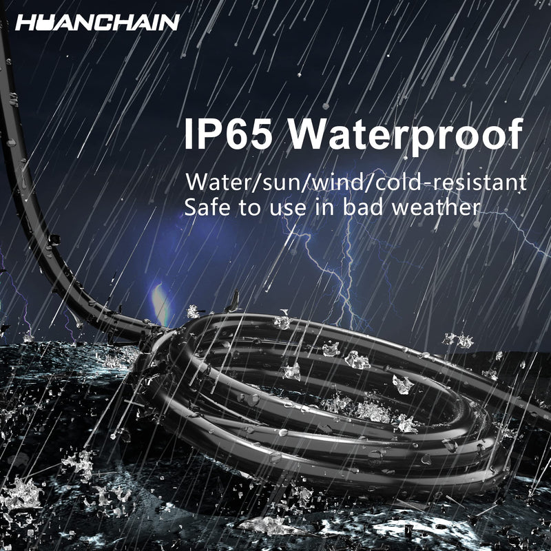 [Australia - AusPower] - HUANCHAIN Indoor Outdoor Black Extension Cord 25 ft Waterproof, 16/3 Gauge Flexible Cold-Resistant Appliance Cord Outside, 13A 1625W 16AWG SJTW, 3 Prong Heavy Duty Electric Cord, ETL 