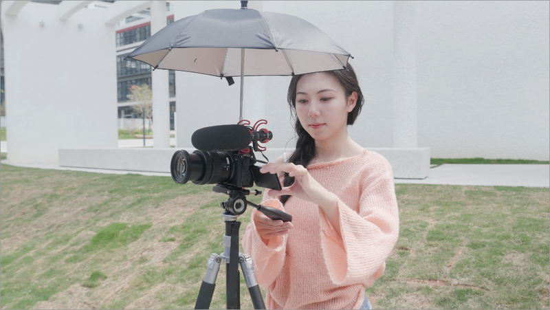 Upgrade Camera Hot Shoe Umbrella Sunshade with 3 Level Height Adjustable 19.7"(Height Adjustable)