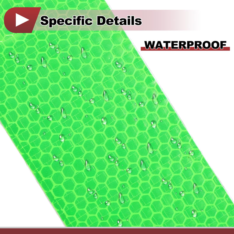 1 Pcs Safety Warning Reflective Tape Increased Visibility Reflective Strips 9.84ft x 1.97" Green PVC