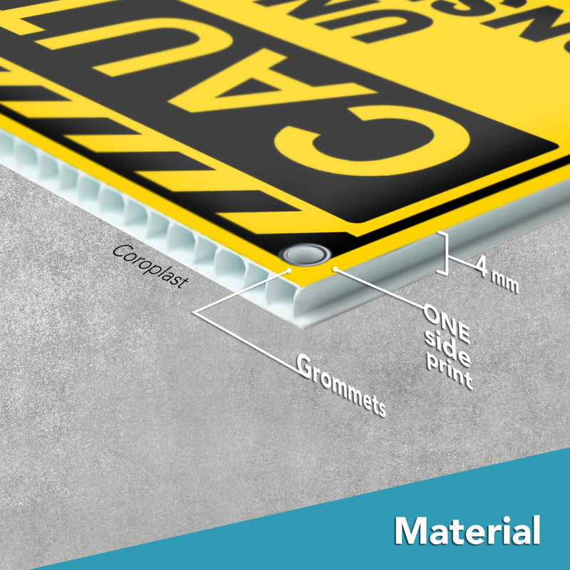 2 PC Under Construction Sign, 8x12 Coroplast Caution Construction Signs for Jobsites with Grommets