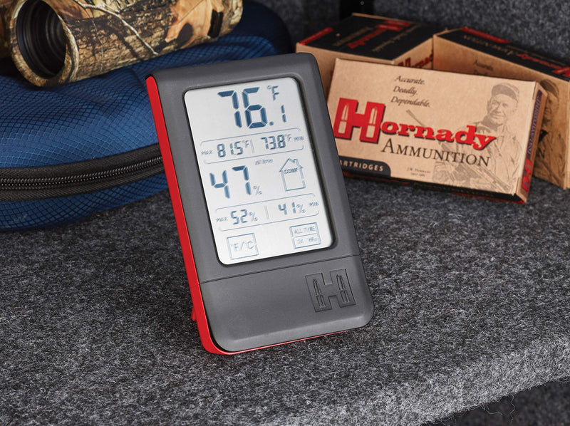 [Australia - AusPower] - Hornady Digital Hygrometer, 95909 - Indoor Temperature and Humidity Monitor with Touchscreen LCD Display - Ideal Room Thermometer Hygrometer for Gun Safes & Cabinets, Closets, Workbench & More 