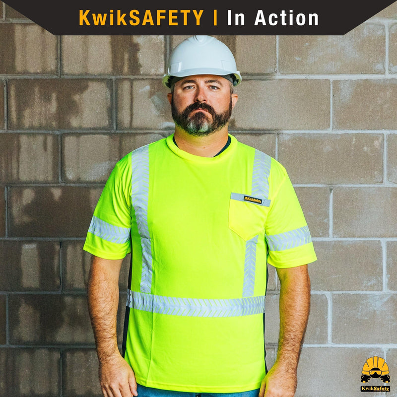 KwikSafety - Charlotte, NC - Renaissance Man Short Sleeve Safety Shirt [Reflective Fishbone Tape] Class 2 ANSI OSHA XX-Large Fishbone Tape | Orange
