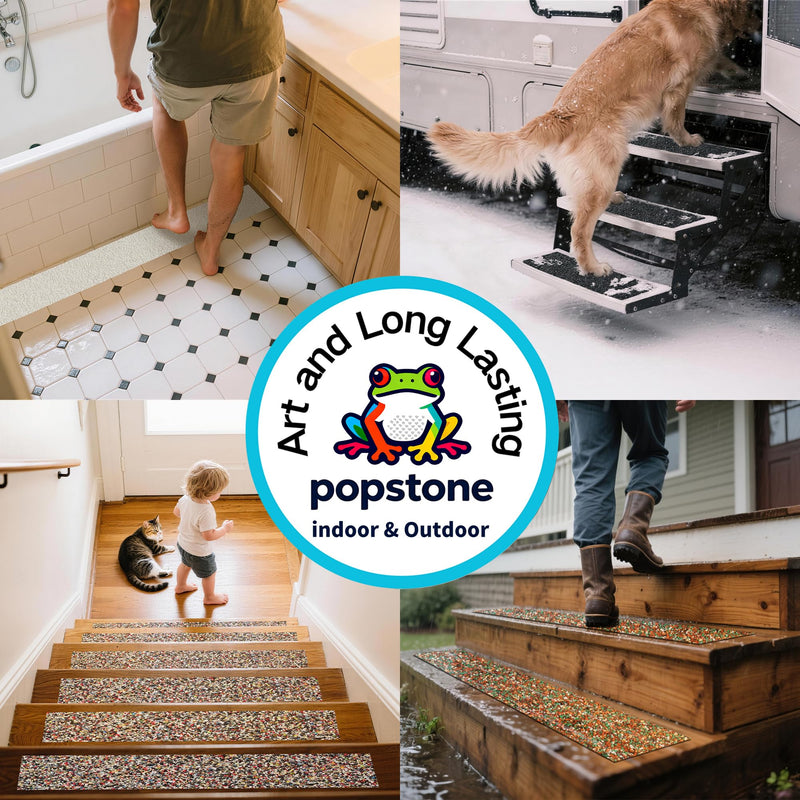 Waterproof Anti-Slip Traction Tape | 2" x16.5 FT | Heavy-Duty EPDM Rubber Granule Surface, Strong Grip & Resilient Foot Contact | Indoor & Outdoor for Pool, Bath, Ramps, Stairs and Steps 2" X 16.5ft Cove Breeze