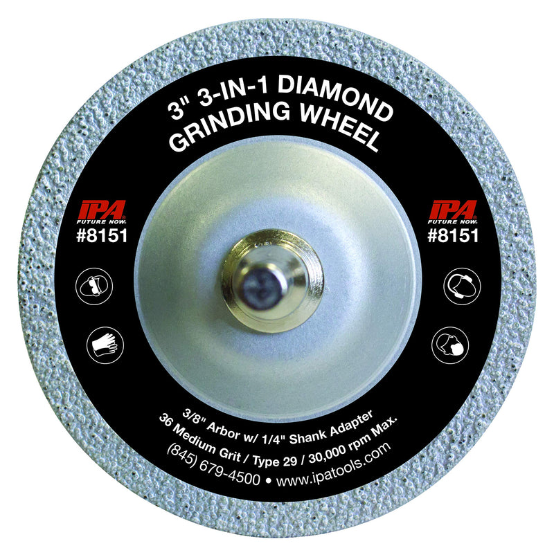[Australia - AusPower] - Innovative Products Of America - 3 3-In-1 Diamond Grinding Wheel (8151), One Size 
