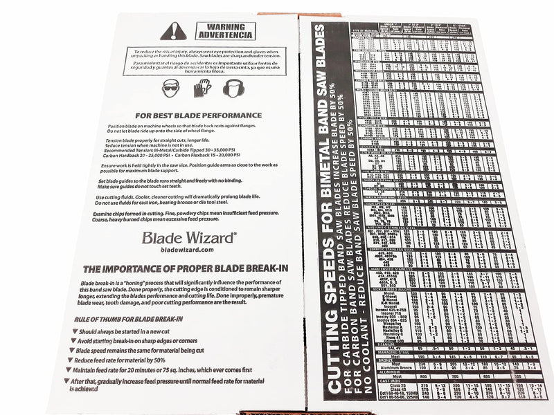 2 Pack - 99.75 X 3/8 X 6 TPI Flex Back Bandsaw Blades - Made in USA - Designed to Cut Wood, Plastic, Cork, Composition Board, Non-Ferrous Metal, Low Alloy Steel