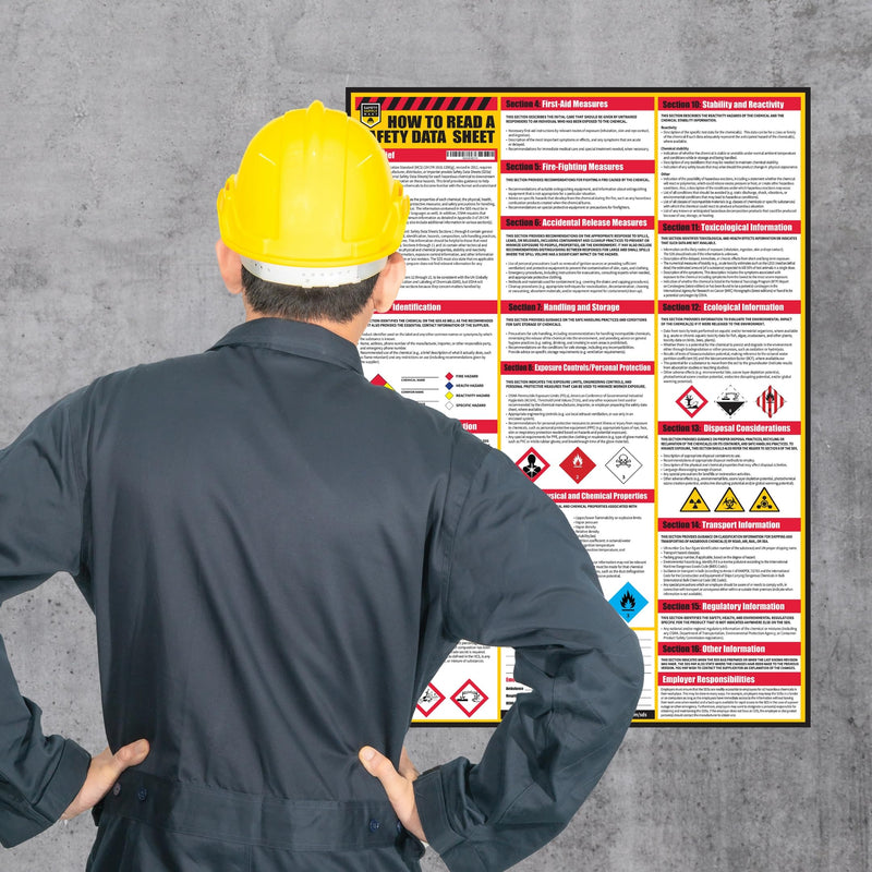 [Australia - AusPower] - How To Read A Safety Data Sheet (SDS/MSDS) Poster, 24 x 33 Inch, UV Coated Paper (Poster) 1 Pack 