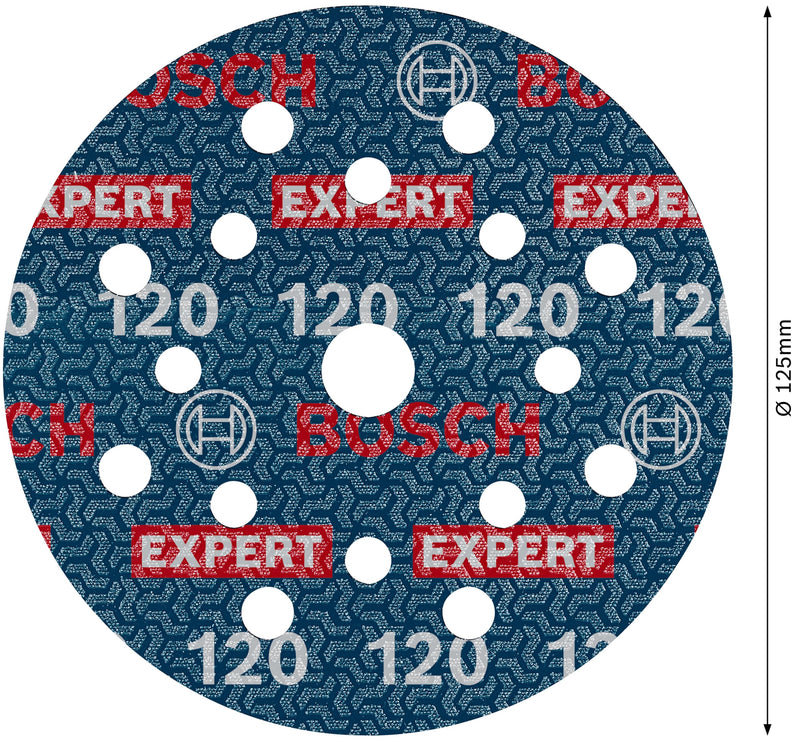 [Australia - AusPower] - Bosch 1 x Expert O780 Film Sanding Disc, 125 mm (for Hardwood, Paint on Wood, Diameter 125 mm, Grit 120, Professional Accessories Random Orbital Sander) Körnung 120 1 x | diameter 125 mm 
