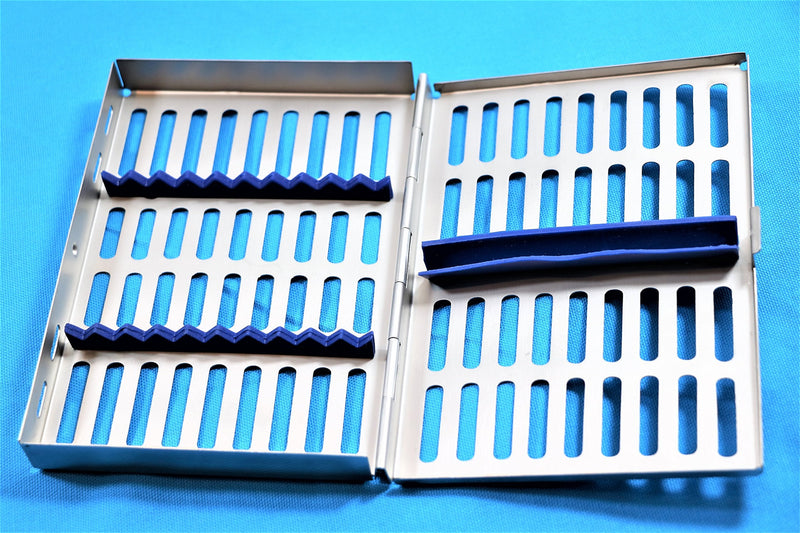 [Australia - AusPower] - German Steel Dental Autoclave Sterilization Cassette Rack Box Tray for 10 Instruments 