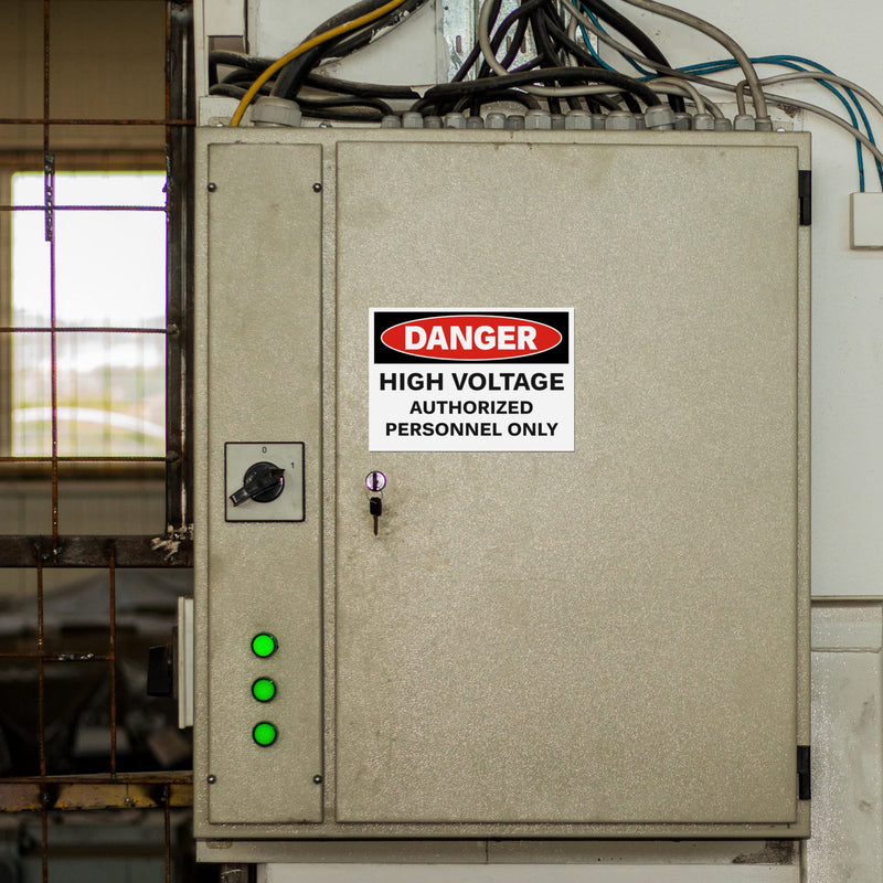 Avery High Voltage/Personnel Labels, Waterproof, UV Resistant, Preprinted, 3.5" x 5", 100 Warning Decal Labels 100 Labels Voltage - Authorized