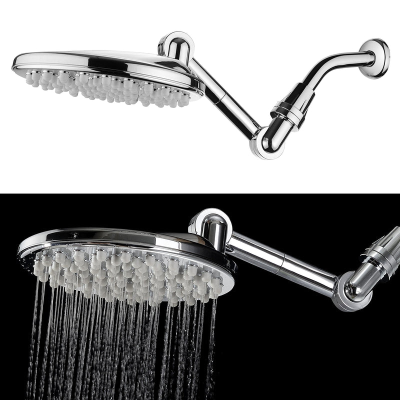 HotelSpa MOBILIS(TM) 4-way Adjustable High-Pressure 9" Rainfall Showerhead with 109 Self-Clean Jets Chrome
