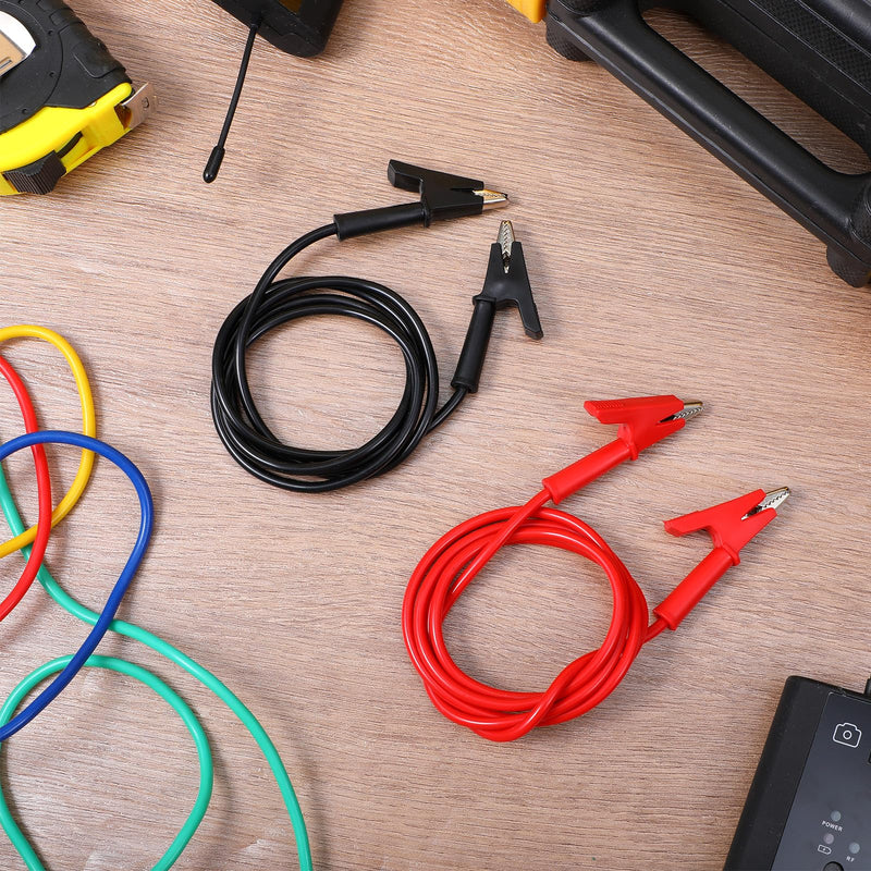 [Australia - AusPower] - 10 Pcs 14 Gauge Jumper Wires Alligator Clips to Alligator Clip Electrical Test Wires Set Silicone Flexible Cable for Electrical Testing (3.3 Ft) 