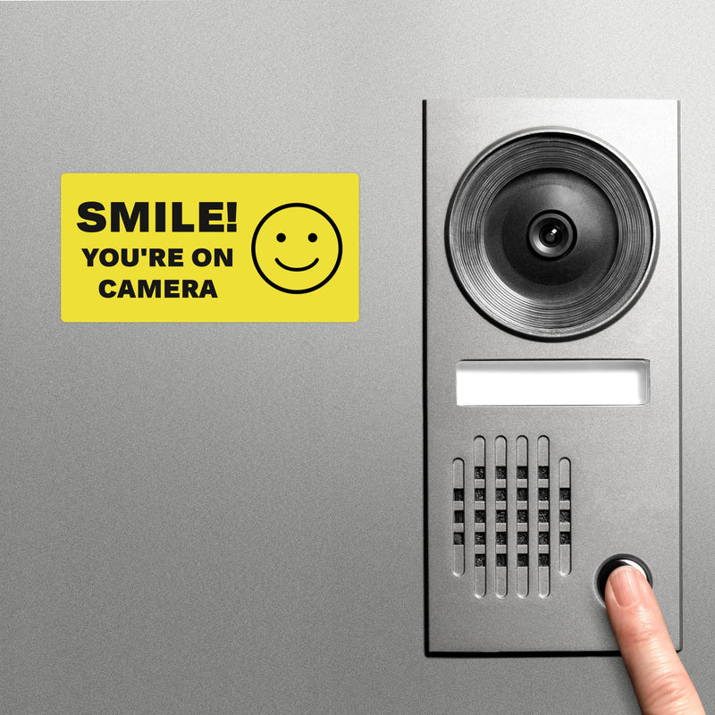 Avery Smile You're on Camera Video Surveillance Labels, Waterproof, UV Resistant, Preprinted, 2" X 4", 20 Labels 2" x 4"