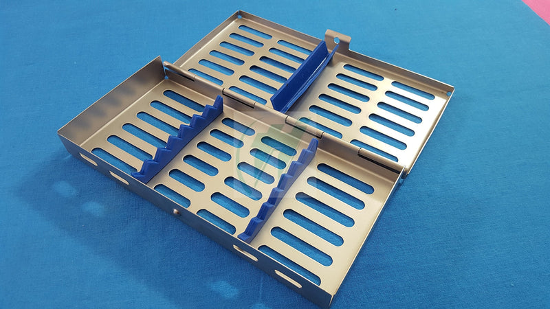 [Australia - AusPower] - French Steel Autoclave Dental Surgical Lab Sterilization Cassette 7" X 3.5" X 0.75" Tray Rack for 7 Instruments (Hti Brand) 