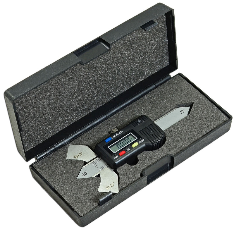 RIVERWELD Digital Readout Welding Gauge Weld Test Ulnar 4 Angle Display on Body: 60°, 70°, 80°, 90° Reading Inch, Metric, Inch Fractional Checks Weld Height Fillet Thickness Bevel Angle Digital reading meter