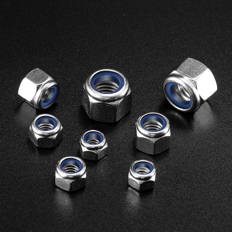 [Australia - AusPower] - M6 x 1.0mm Nylon Insert Hex Lock Nuts 50Pcs 304 Stainless Steel Locknuts, Hex Drive, Bright Finish, by SG TZH M6 Silver 50 