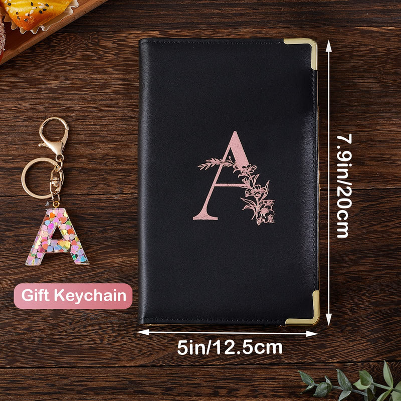 [Australia - AusPower] - FIODAY Server Books Alphabet Waitress Book Cute Waiter Book Zipper Pocket Leather Serving Book with Gift Keychain Guest Check Book Server Note Pads Holder Fits Server Apron A 
