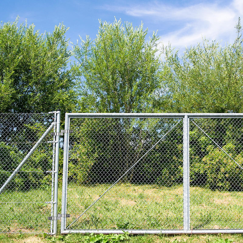 Insaga 2 Pack 1-7/8" Heavy Duty Chain Link Fence Gate Hinges, 304 Stainless Steel T-Post & Pipe Gate Hinge Kit with Frame and Post Brackets, Bolts & Nuts Included for Farm, Cattle, and Chain Link Gate Light Weight 1-7/8''-2Pack