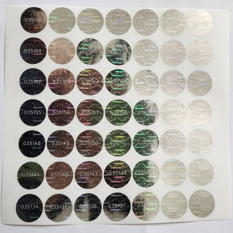 0.79 inch Silver High Security Tamper Evident Seal Warranty Void Original Genuine Authentic Hologram Labels/Stickers w/Unique Sequential Serial Numbering Tamper Proof Stickers(500) 0.79in 500pcs