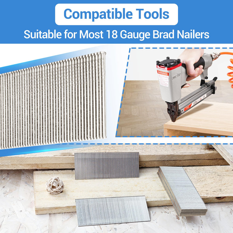 [Australia - AusPower] - meite 18 Gauge Stainless Steel Brad Nails, 1-1/4 Inch 18GA Brad Nails, 304 Stainless Steel Small Finishing Nail Gun Nails for Pneumatic, Electric Brad Nailer Gun (2,000 Counts) 