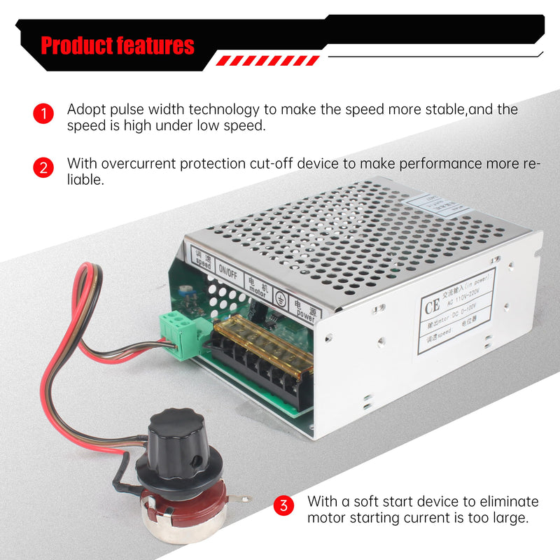 RATTMMOTOR CNC Spindle Motor Speed Controller 6A Spindle Motor Speed Power Converter Compatible with 500W DC Air Cooled Spindle Motor