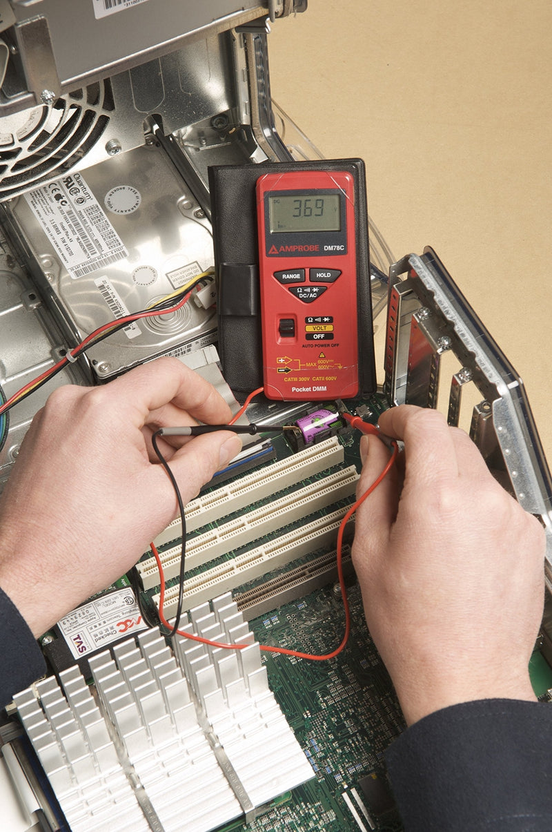 Amprobe-3156830 DM78C Credit Card Size Digital Multimeter AUTO-RANGING POCKET DMM WITH CASE