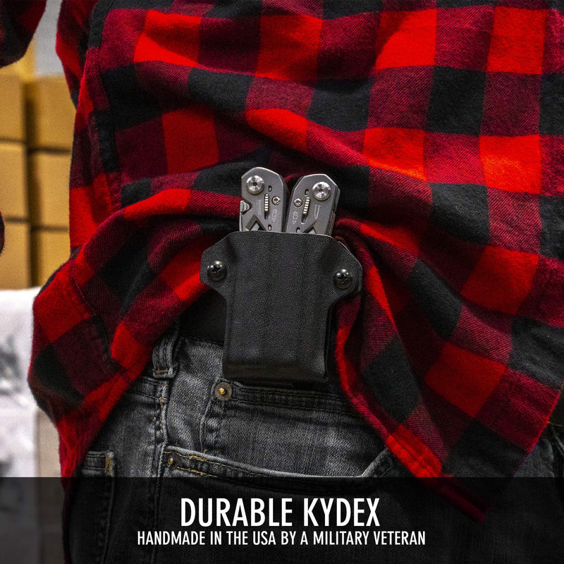 Clip & Carry Kydex Multitool Sheath for the Gerber Suspension - Made in USA - EDC Multi Tool Sheath Holder Holster Cover - Black