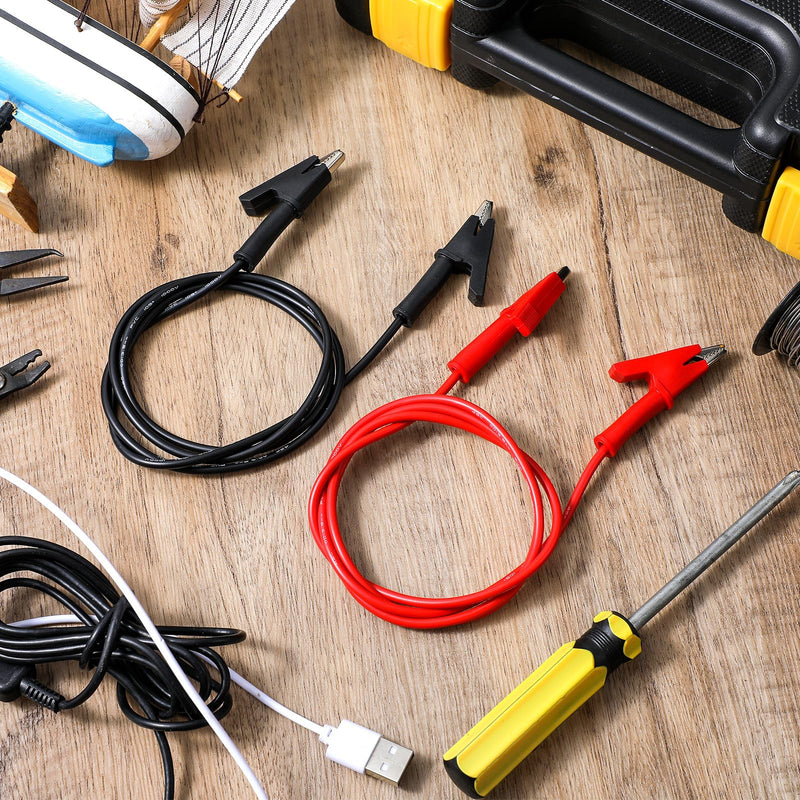 [Australia - AusPower] - 8 Pcs 14 Gauge Jumper Wires Alligator Clips to Alligator Clip Alligator Clips Electrical Test Wires Set Silicone Test Flexible Cable for Electrical Testing (3.3 Ft) 