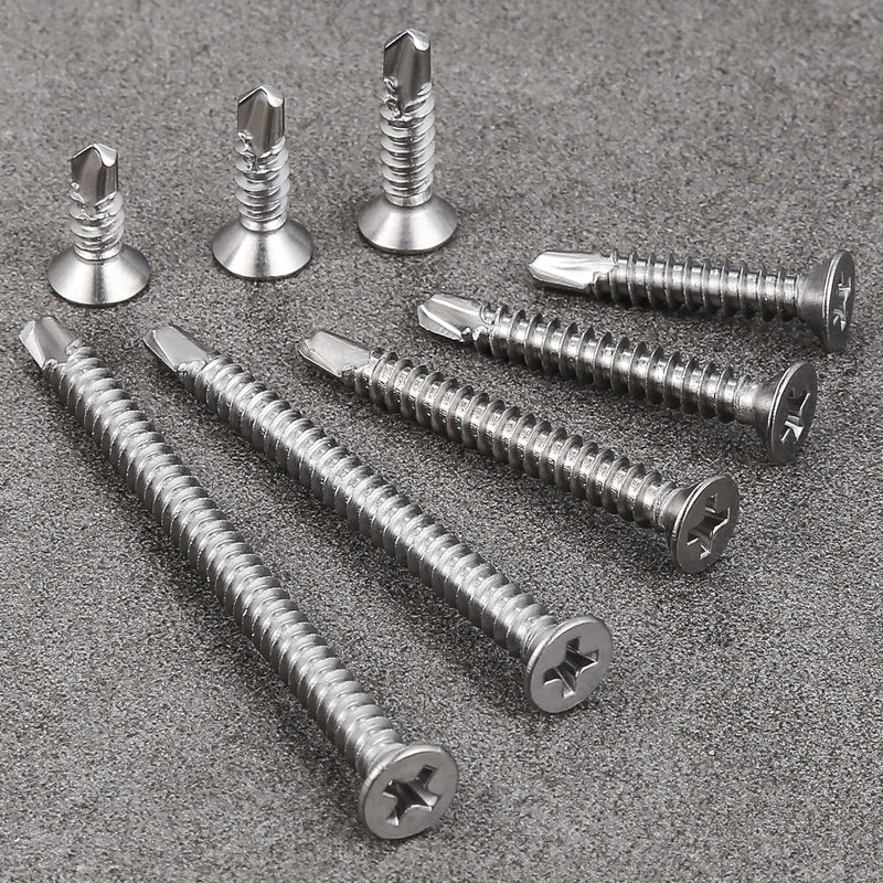 [Australia - AusPower] - Wensilon（105pcs） for Sheet Metal Self-Tapping Screws 410 Stainless Steel Flat Head High-Strength Quick self-Drilling Screws kit SS410 Flat Head Self-Tapping Screws 